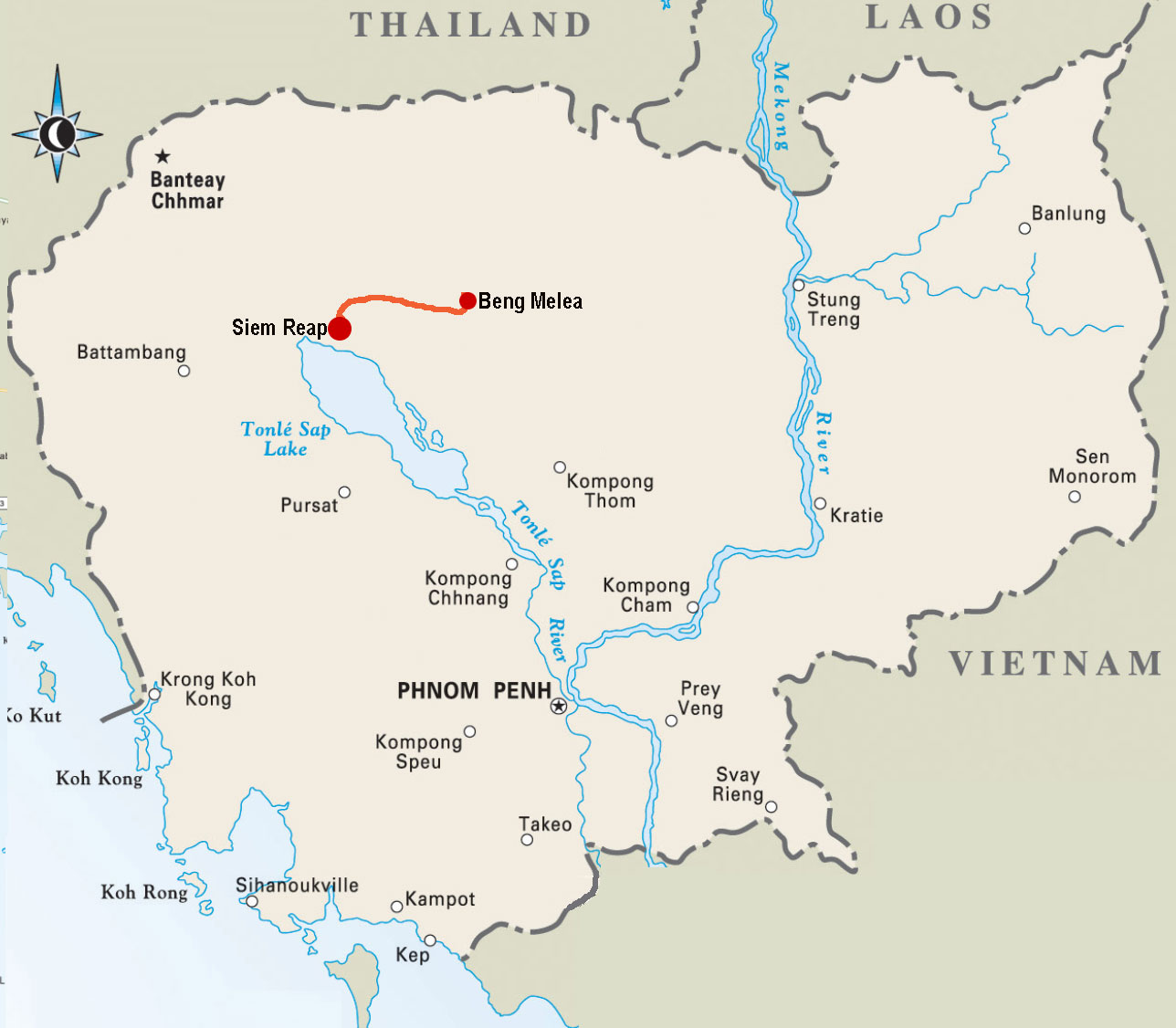 Map 1 day “BengMelea and Countryside” Tour Tour